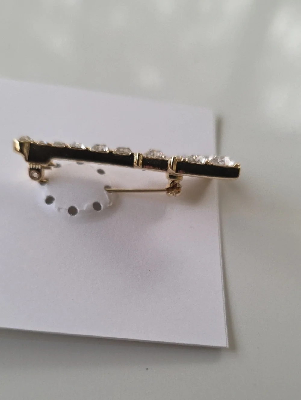 Karl Lagerfeld Gold-Tone Eiffel Tower Brooch with Clear Crystals‎